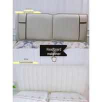 Soft Padded Bedside Cushion Headboard Cover - Washable & Simple Design for Double Beds Headboard Length 120cm