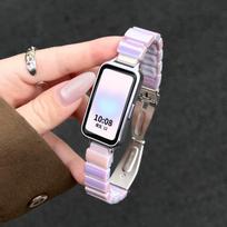 Huawei Band 10 Summer Style Colorful Silicone Ceramic-Resin Strap 9/8 NFC Compatible For Huawei Band 6/6 Pro + 2 Screen Protectors