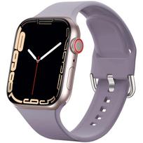 Silicone Buckle Strap for Apple Watch Series 3-5 and Samsung Watches 38/40/41mm šviesiai violetinė spalva