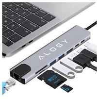 Hub 8W1 Usb-C Do 2Xa+2Xc+Hdmi+Sd+Micro+Lan 100Mb - Alogy Multihub™ Do Notebooka Laptopa