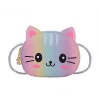Mini Crossbody Bag for Children Cute Carto Cat Baby Girls Shoulder Bags PU Leather Boys Kids Small Coin Purse Handbags Wallet