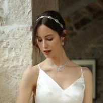 Meier Rhinestone elastic headband - geometric design hair hoop - fashionable hollow-out bridal headband