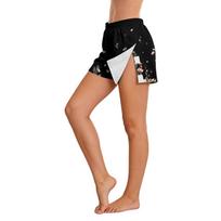 Women's Vintage Floral Side Velcro Closure Easy Open Post Surgery Recovery Care Shorts Soft Comfortable Fit Elastic Waistband M juoda