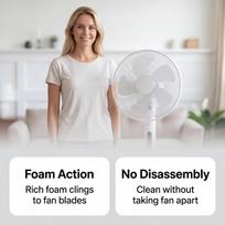 Dry Up Fan Cleaner Foam Cleaner for Most Fan Types Mild Neutral Formula for Surface Grime Removal Easy All in One Use 120ml One Size rožinė