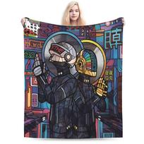 France Band D-Daft P-Punk Blanket  Travel Flannel Bedding Throws For Living Room Super Soft Custom Quality Bedspread Gift Idea 75x90cm