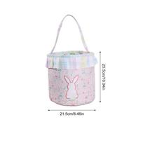 Pom-Pom Tail Easter Basket Embroidered Easter Bucket Candy Holder Easter Bunny Basket  Boys Girls Rabbit's tail