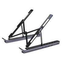 USB Docking Station Laptop Stand 4IN1 Aluminum Alloy RGB Cooling Stand Dimmable Foldable Notebook Bracket PC Accessories