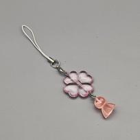 Cellphone Strap Sunny Phone Charms Y2K Sweet Key Chain Mobile Phone Lanyard Handmade Lucky Leaf Clover Pendant Bag Charm rožinė