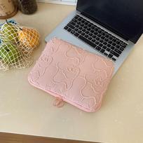 11/14 Inch Laptop Bag Embroidery Flower Soft Tablet Sleeve Case Shockproof Large Capacity for MacBook/iPad/DELL