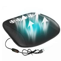 Car Seat Cooling Cushion with USB Fans Summer Breathable Ventilated Cooling Pad for Home and Vehicle Use with Five Built-In Fans for Heat Dissipation One Size