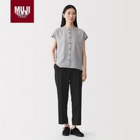MUJI Women's Easy-Dry Stretch Seersucker Tapered Pants L