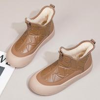 Moteriški platforminiai žieminiai sniego batai Neslystantys Šilti Dirbtinio kailio pamušalas Ankle boots Laisvalaikio PU oda Patogūs Pūkuoti Trumpi batai vaikščiojimui 35 chaki