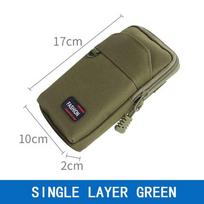 Durable Green Nylon Colth Khaki Waist Fanny Pack Mobile Phone Bags Men Phone Pouch Belt Waist Bag Single Green