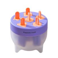 Anti-drip Stick 6 Grid Ice Cream Mold Easy To Release Ice Pop Mold Creative Ice Lolly Mold  Kid violetinė