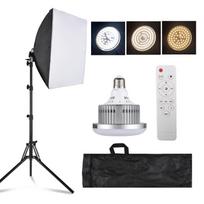 „Andoer Studio Photography Light Kit“ „Softbox“ apšvietimo rinkinys, įskaitant 85 W dvispalvį LED šviesą + 40x40 cm US Plug juoda