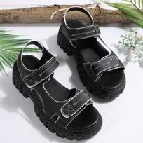 European and American Velcro sandals 2025 summer new large size platform sandals foreign trade explosion round head sandals women 36 juoda