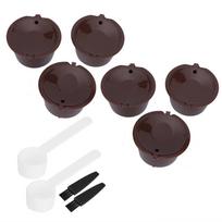 2 rinkiniai Kavos kapsulių filtro puodeliai Daugkartinio naudojimo Pildomi Podai su šaukšteliu ir šepetėliu Tinka DOLCE GUSTO