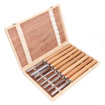 8 Pcs Lathe Turning Tool Set 65 Manganese Steel Head Beech Handle Woodworking Chisel Kit with Storage Box