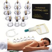 12pcs Professional Vacuum Acupuncture Cupping Massager Therapeutic Cupping Care Anti Cellulite Suction Cup Body 12pcs/Set