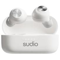 SUDIO T3 Wireless Headphones with Microphone iOS Android ENC Noise Cancelling (White) In-Ear (Bluetooth 5.4 / / & Compatible) balta