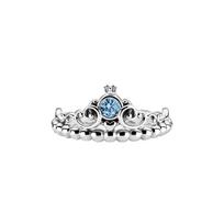 Pandora Disney Pelenės Mėlynos Karūnos Žiedas Moteriškas žiedas Sidabrinis 199191C01 Box,56