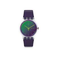 Swatch Kvarcinis Mechanizmas 30m Atsparus Vandeniui Laikrodis 41mm Žalias Ciferblatas Plastikinis Korpusas Silikoninis Dirželis Unisex Laikrodžiai SUOK712 Purple