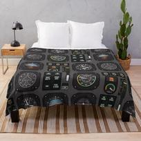 Pilot Flight Instruments Throw Blanket Luxury Decoratives Blankets 100x150cm