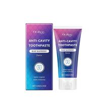 Raspberry flavored children's toothpaste cleans teeth stains, yellow teeth, dirt, and fres