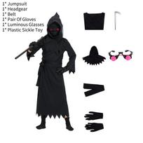 Unisex 2024 Spring Halloween Cosplay Grim Reaper Costume With Scythe For Kids M（For Kids） juoda