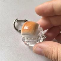 Keycap Bread Stress Easing Clicker Keychain Mechanical Keyboard Button Decompress Fingertip Keyring For Kids Adults Children's Birthday Gift Holiday