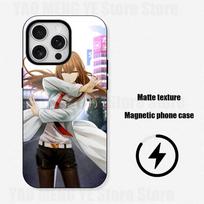 Steins G-Gate Anime For Iphone 17,16,15,14,13,12,11 Pro Mini Max XS Case Frosted Magnetic Cover For Shockproof Bumper Funda iPhone14Plus