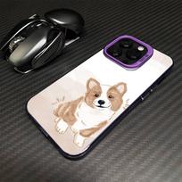 Corgi Phone Case For iPhone17,16,15,14,13,12,11 Plus,Pro Max Purple Matte Shockproof Cover iPhone16se4