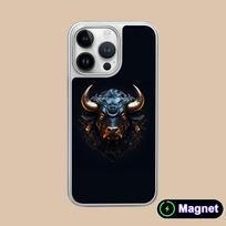 Bull Head Phone Case for iPhone 17 16 15 14 13 12 11 Air Pro Max Plus Electroplated Silver Magsafe Cover iPhone 11