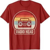 Retro Vintage Radio Head Unisex Adults Black Short Sleeve Classic Fit TShirt Music Streetwear Clothes Novelty Gift Y2k Graphic S
