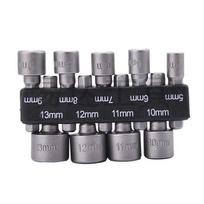 9pcs Power Nuts Driver Drill Bit Tools Set SAE and Metric Socket Wrench Screw 3/16~7/16,5~12mm Driver Hex Keys Wrench Set