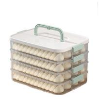 Plastic Frozen Dumpling Storage Box Multi-layer Fresh-keeping Dumpling Box Quick Freezing Large Capacity Food Storage Container 1 Layer žalia