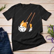 Corgi Sushi Funny Dog Gift Unisex Tshirt Cute Funny Fashion Summer Regular Short Sleeve Men Women Student All Match Adult Tees S įvairiaspalvis