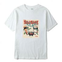 Vintage Anime Shirt Funny Sushi Graphic Tshirts Women Unisex Summer Casual Cool Loose Tee Ropa Hombre Camisetas De Mujer M