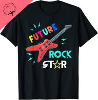 Youth Future Rockstar TShirt  Guitar Music Boys Girls Tee TShirt Cotton Unisex Summer Tops Print Original Design Gifts Tshirt S