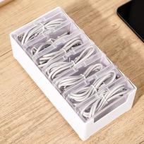 Data Cable Management Storage Box Clear Charging Cord Organizer Box Multifunctional Card Sorting Compartment Bin China Mainland