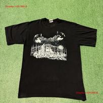 Vintage 90s Moonlight Wolf Nature ArT T Shirt Men Size XL Black Animals VTG MARKED vintage Washed graphic homme fashion Soft S įvairiaspalvis