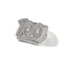 THE BLING KING Score Of 100 Finger Rings Full Iced Out Baguettecz Cubic Zircon Men Punk Rings HipHop Jewelry For Gift 8 sidabras