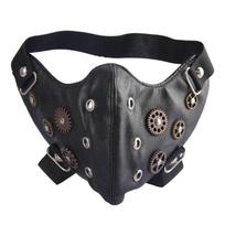 Mask leather steampunk breathable black mask mask dustproof stylish gear mask men One size fits all