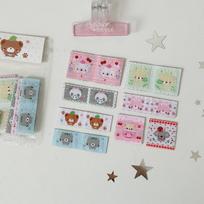 MINKYS Kawaii 8pcs/Pack Fabric Journal Page Index Lable Stickers Set Decoration Sticker Pack stationery