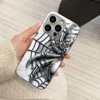 Silver Spider Protect luxurious Exquisite luxury High-end PhoneCase Glass PhoneCase for iPhone 17 16 15 14 13 12 11pm Pro Plus iPhone 17