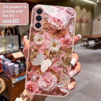 Pink Rose Hot-selling Exquisite Beautiful  PhoneCase Glass PhoneCase for Samsung Galaxy S26 S25 S24 S23 S22 S21 FE Ultra Plus For Galaxy S26