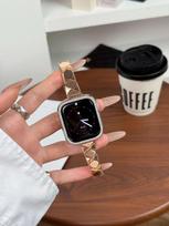Diamond Lattice Strap for Apple Watch 4-11 Series Xiaomi 8pro/9pro rožinio aukso spalvos