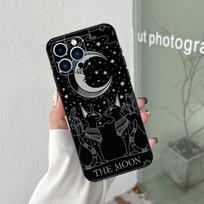 Moon Tarot Witch Cat Silicone Soft Case For iPhone 17 Air 11 15 16 14 Pro Max 12 13 Mini 16 Plus 16e Back Cover For iPhone 11