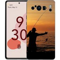 Phone Case For Google Pixel 9 8 8A 7 7A 6 Pro XL 6A 5G Black Soft Shockproof Back Cover TPU Shell Carp Fishing Fish For Pixel 6