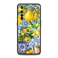 Retro Fruit lemon Phone Case For Realme 12 11 10 4G 9 8 5G 7 6 GT5 GT3 GT2 Pro Plus C21 C11 C25 C35 GT Neo 2 3 3T 5 Cover For Realme 6